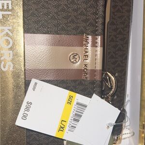 Michael Kors Brown and Gold Wallet W Belt